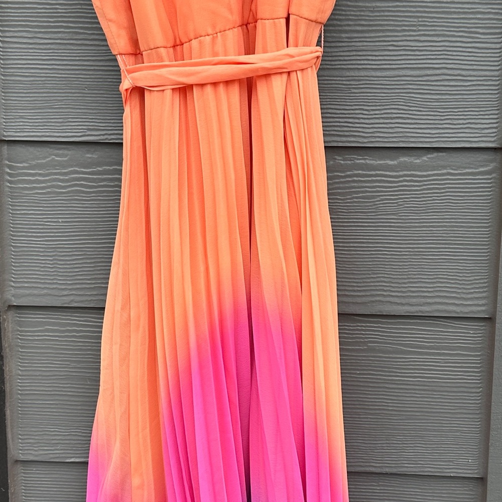 Taylor Orange and Pink Sleeveless Maxi Dress - Picture 3 of 4